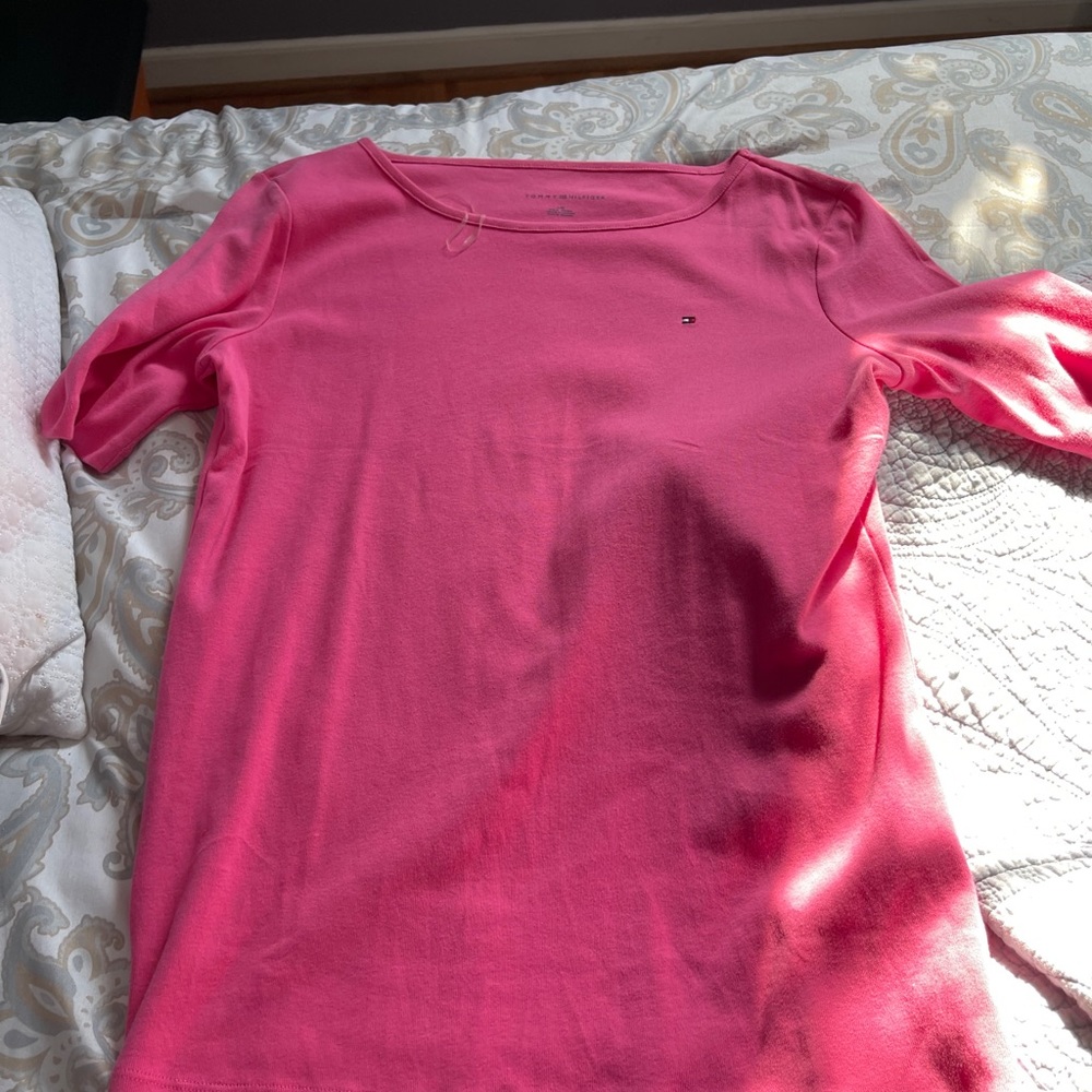 Pink boat neck shirt